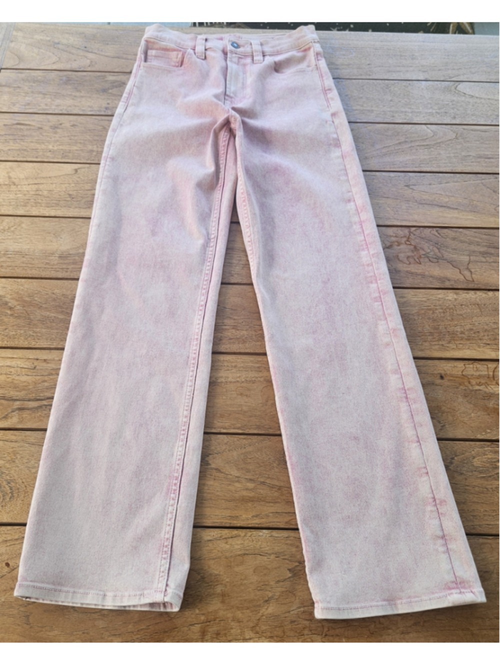 Faherty Sunwashed Pink Stretch Terry Straight Leg Denim Pants 25